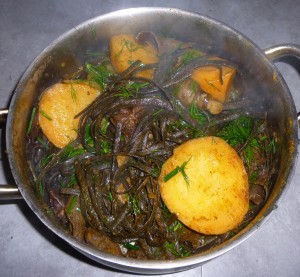 Haricots de mer (algues) avec rutabaga