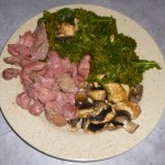 Recette - Chou Kale avec gésiers de volaille et champignons