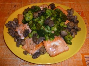 Saumon aux champignons